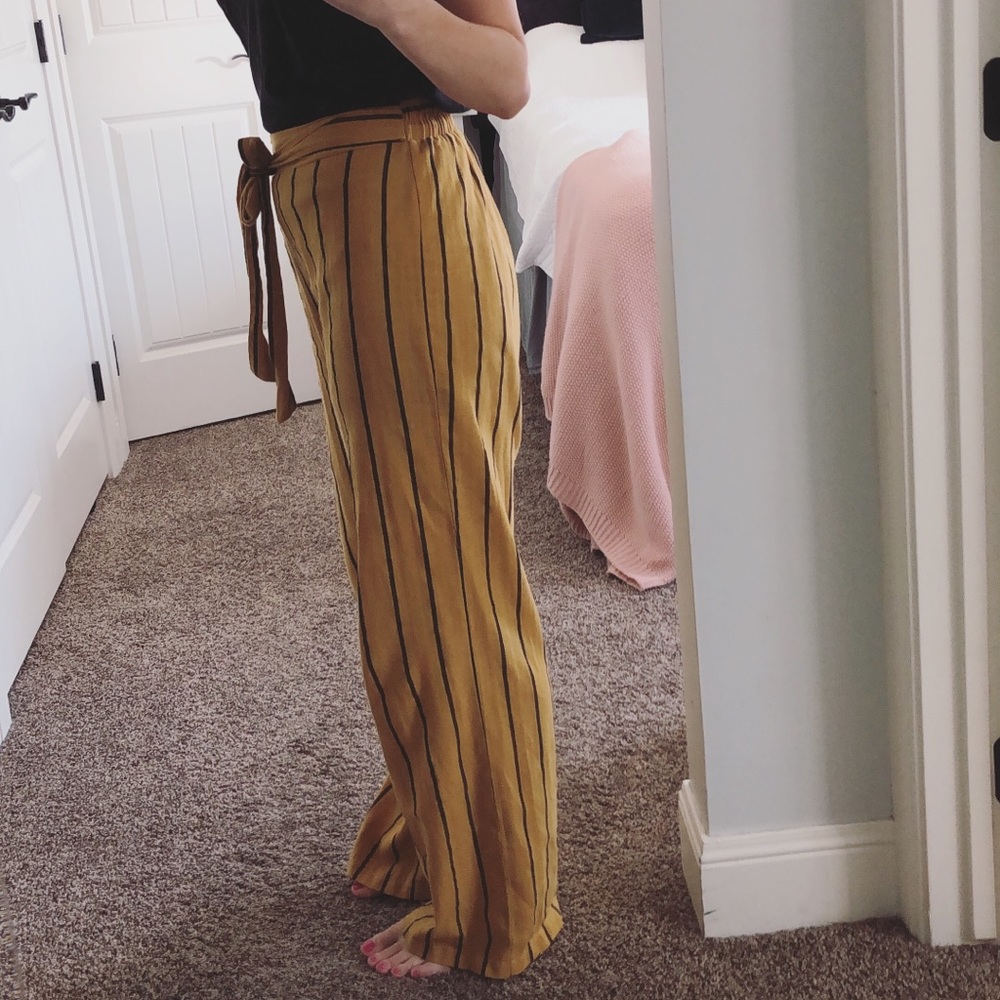 Striped linen pants